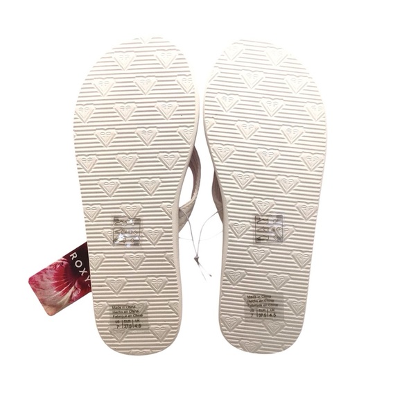 Roxy Womens White Faux Leather Thong Flip Flop Choose Size - Picture 6 of 9